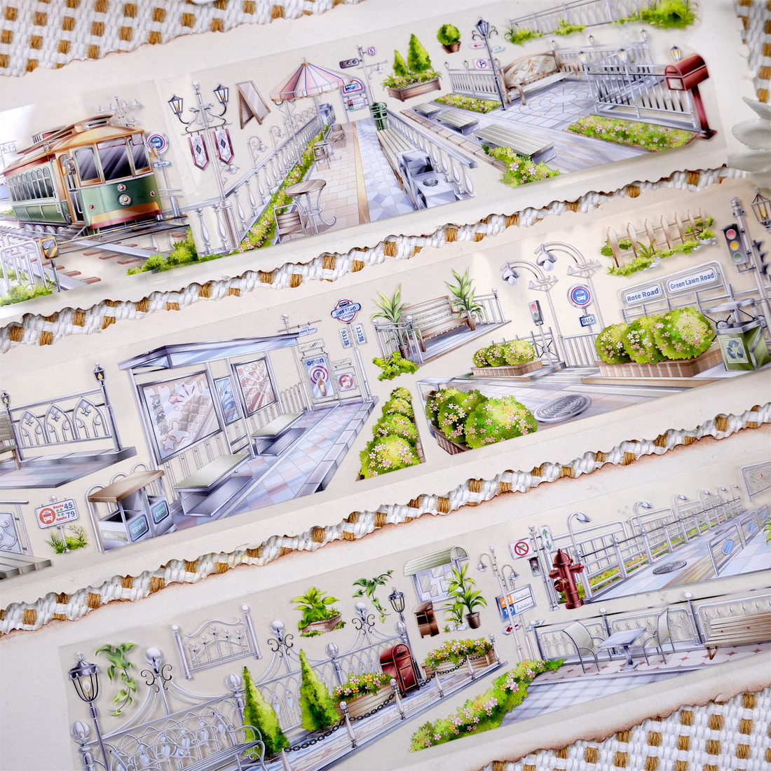 【BOBOYU】Guardrails beside the road Landscaping Tape