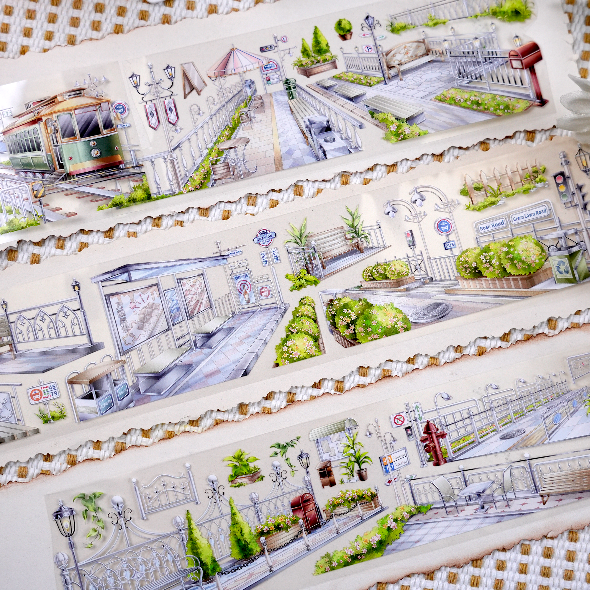 【BOBOYU】Guardrails beside the road Landscaping Tape