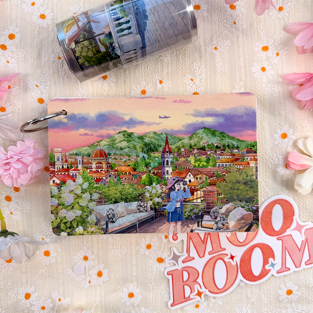 【MOOBOOM】Green-Shaded Terrace Pre-cut Landscape PET Tape detail image 3