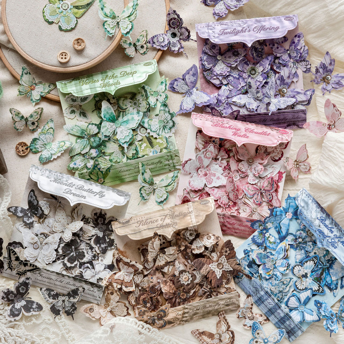 Butterfly Silhouettes Paper Sticker