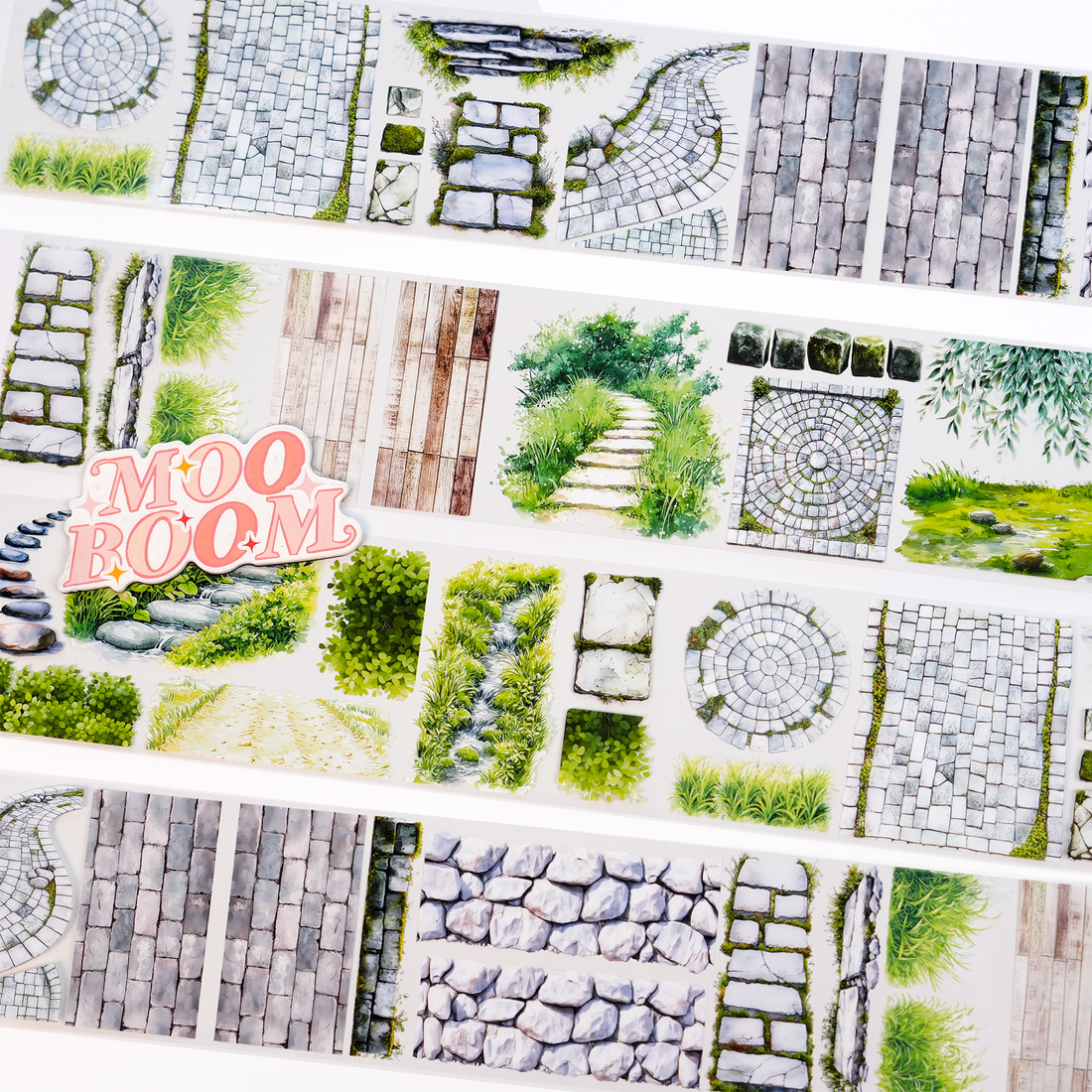 Green Stone Brick PET Tape