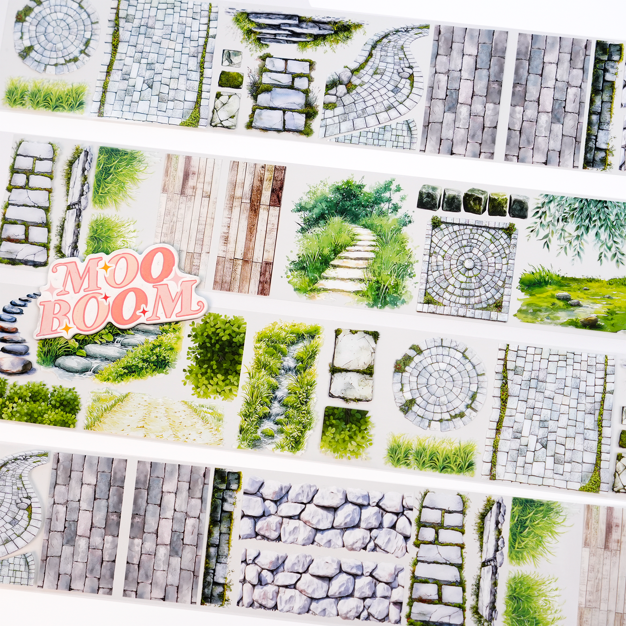 Green Stone Brick PET Tape