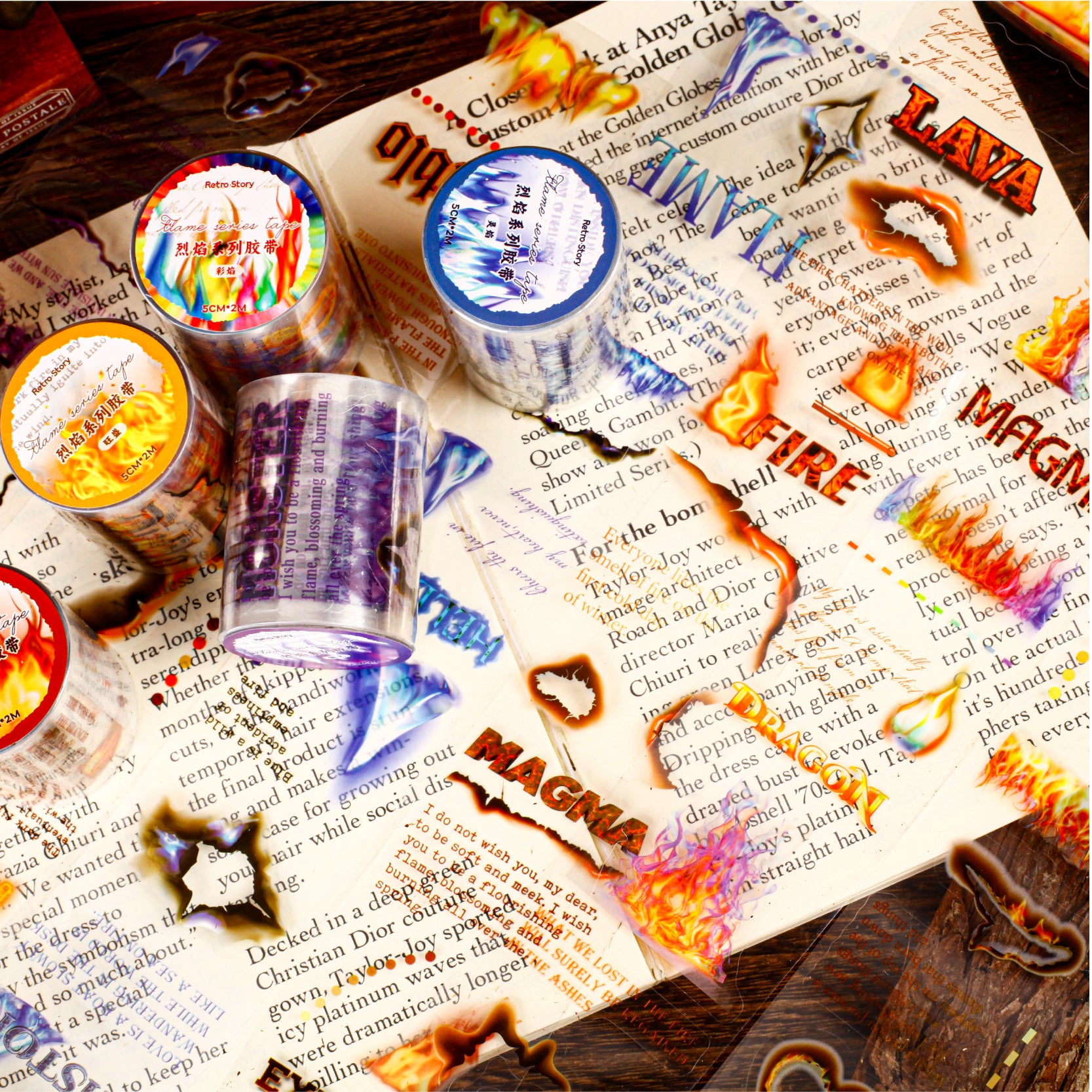 Burning Flames PET Tape