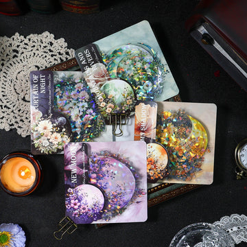 Moon and Flowers PET Sticker