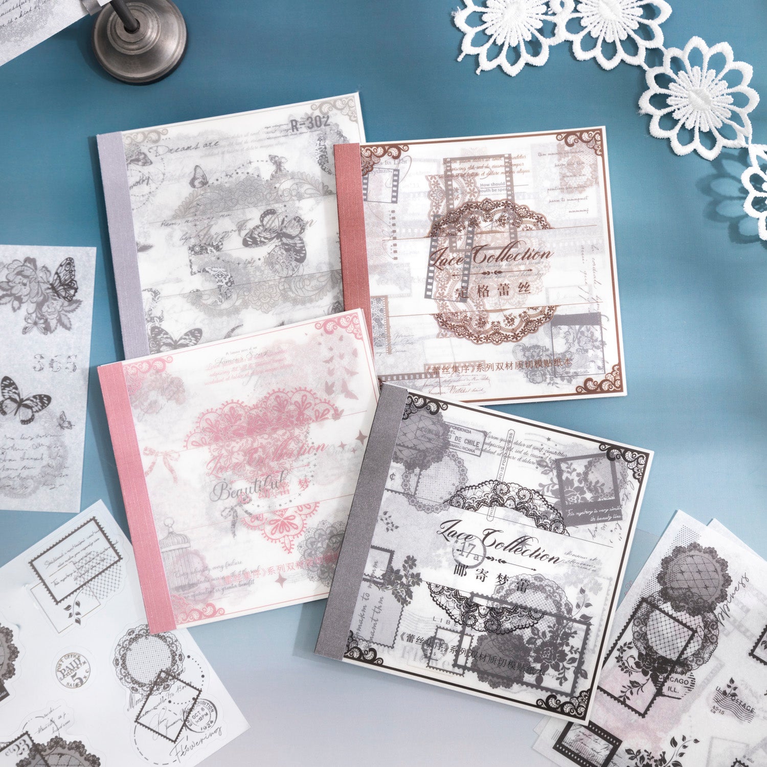 Lace theme Pre-cut Washi&PET Sticker Book