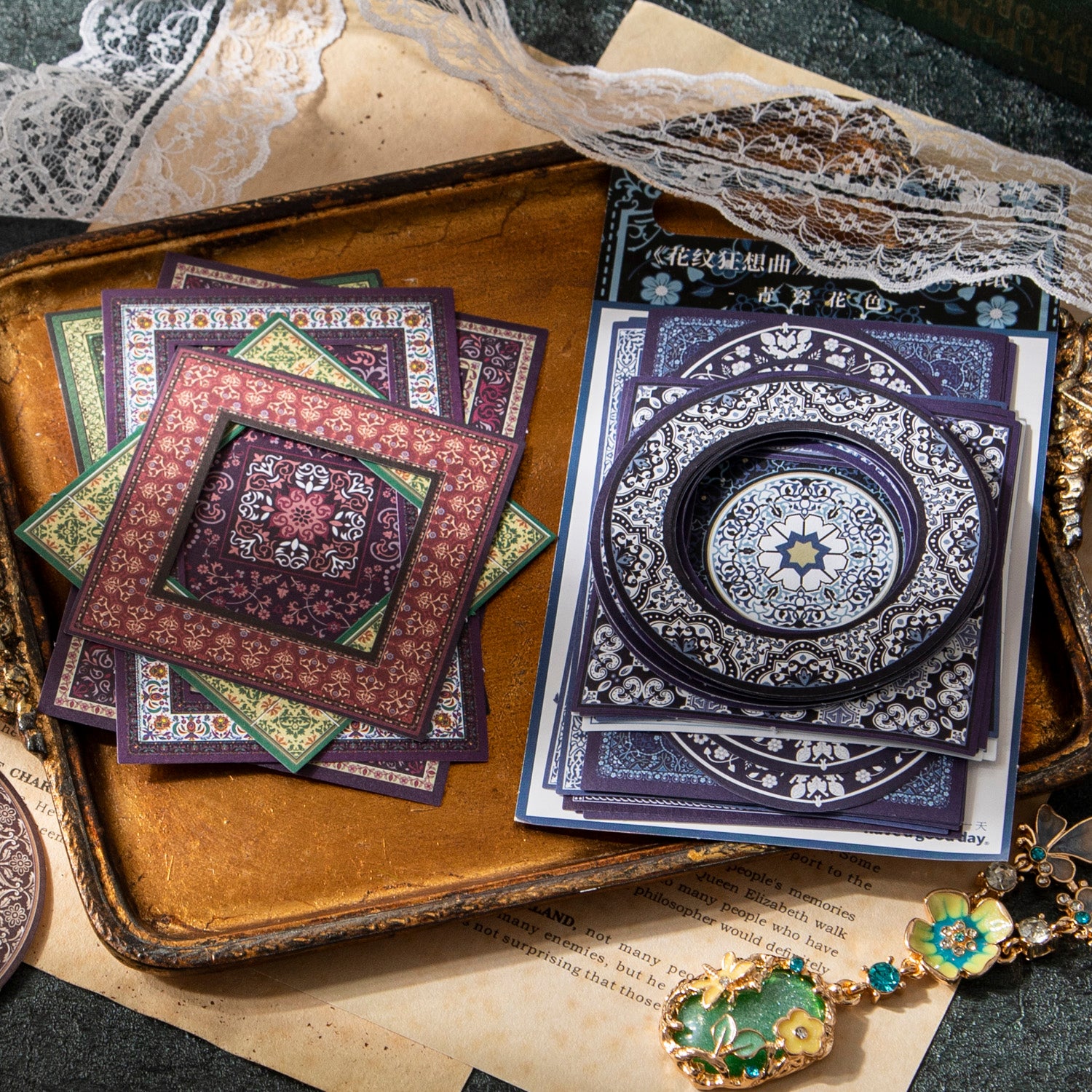 Classical Openwork Die-cut Vintage Frame Notepad Paper