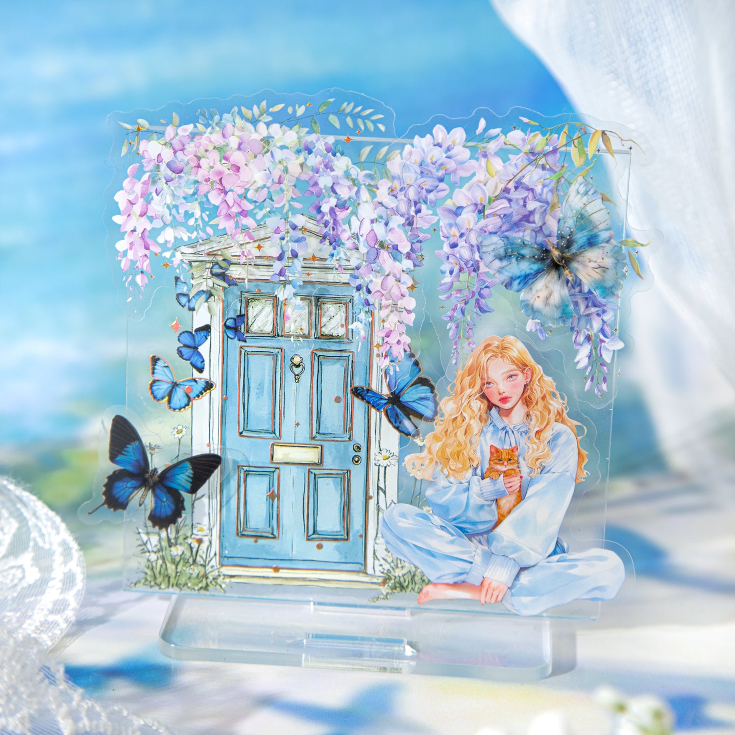 Butterfly dancing window PET Sticker