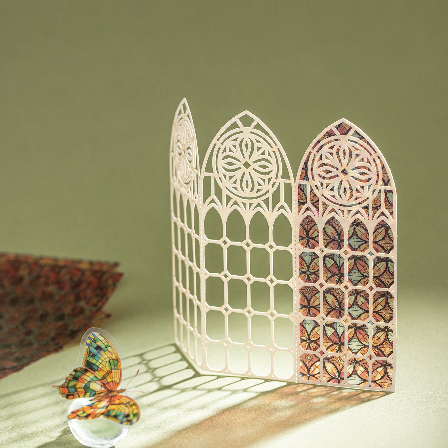 Light & Shadow Stained Glass Scrapbooking Paper