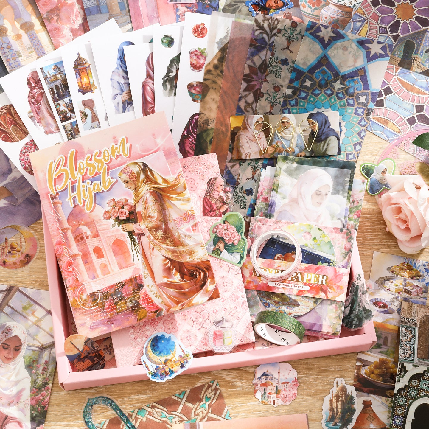 Blossom Hijab Scrapbooking Box For Scrapbooking and Journaling | MOOBOOM