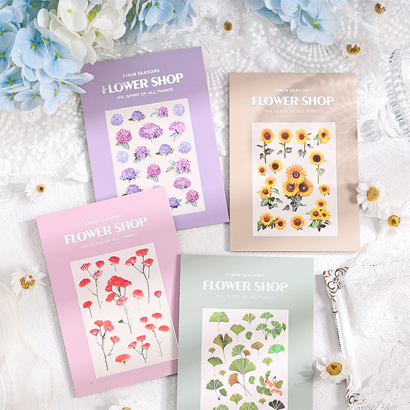 Four Seasons Flower Shop Pre-cut PET Sticker book