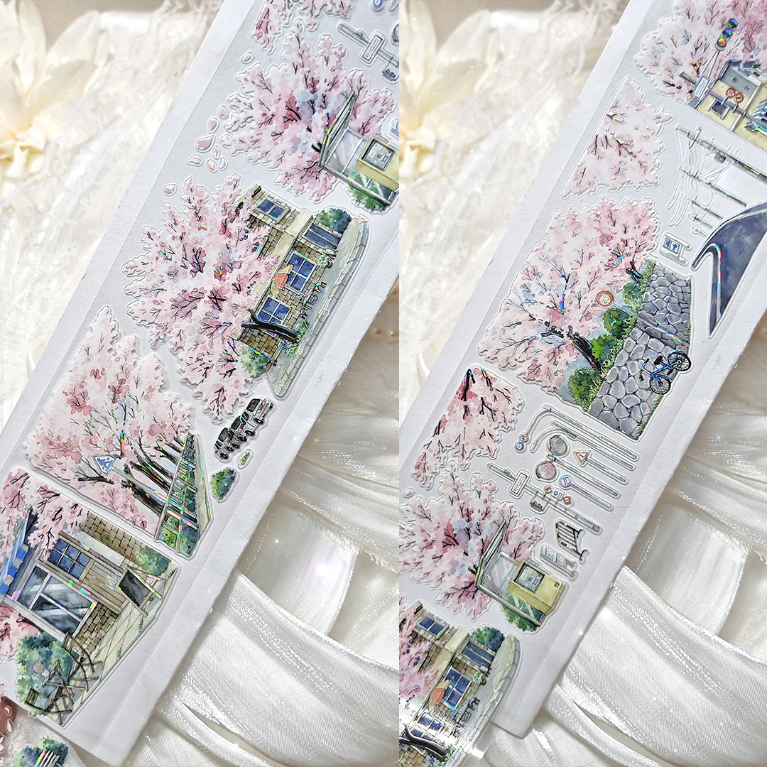 【BOBOYU】Sakura Long Street Landscape Tape