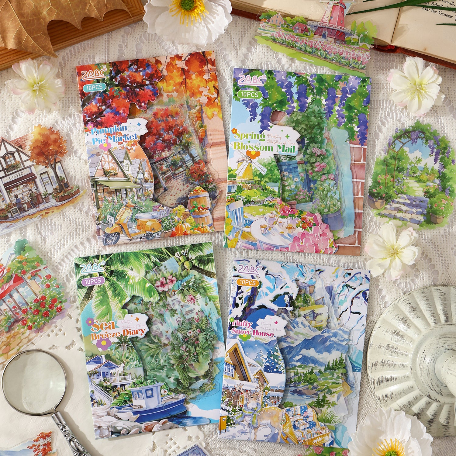 Light Sketch of Seasons PET Sticker