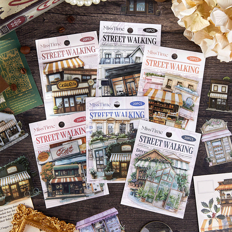 Stroll around the corner PET Sticker