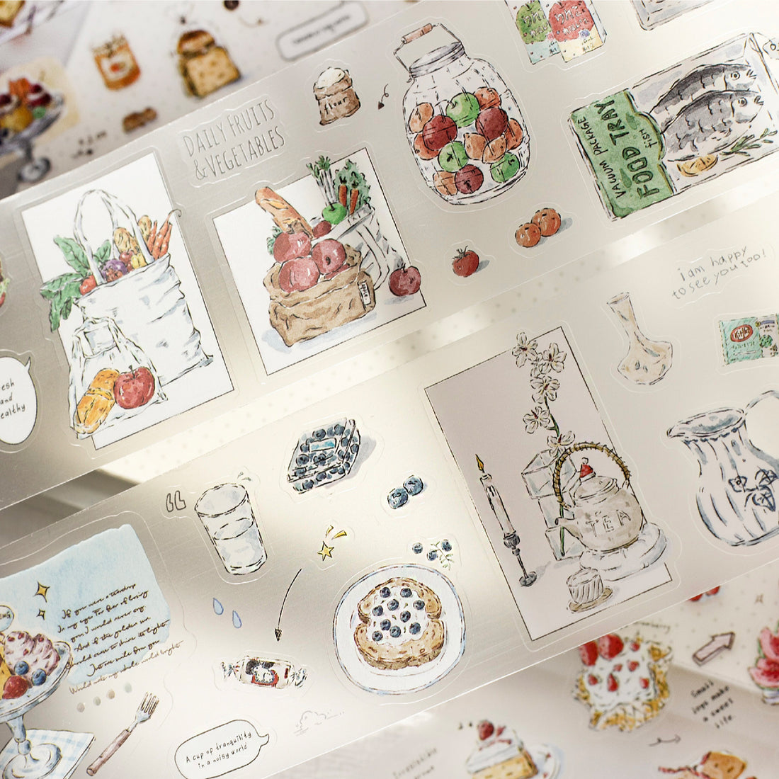 Four Periods of a Day Pre-cut PET Tape for Journaling | MOOBOOM