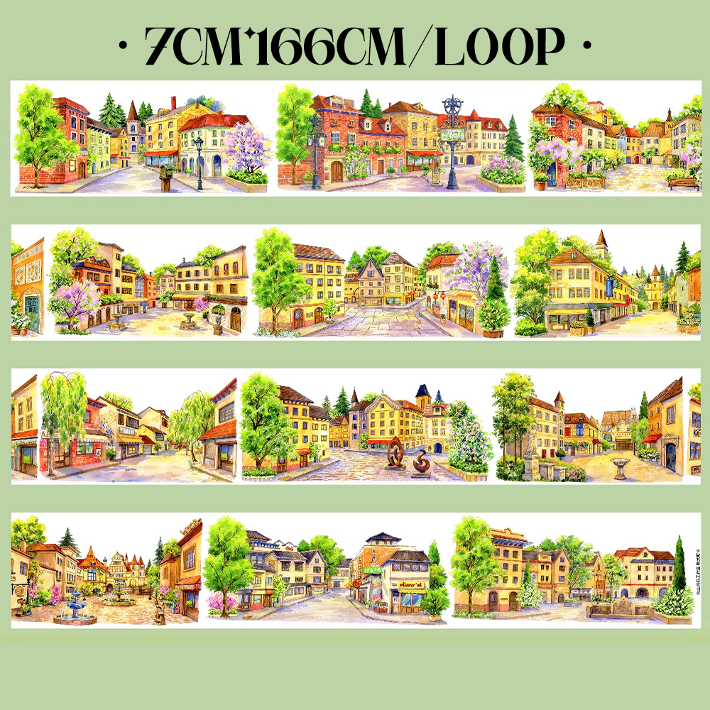 European Cities Landscape PET Tape for scrapbooking and Journaling