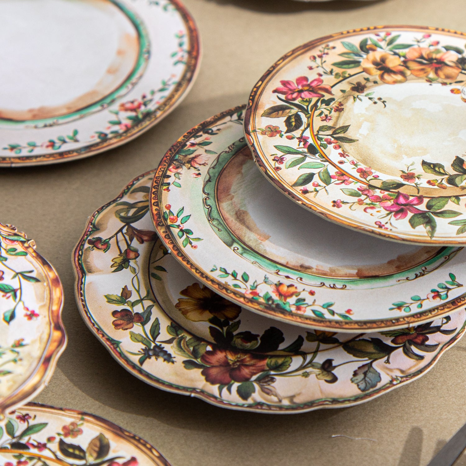 Antique Dinner Plates Scrapbooking Paper