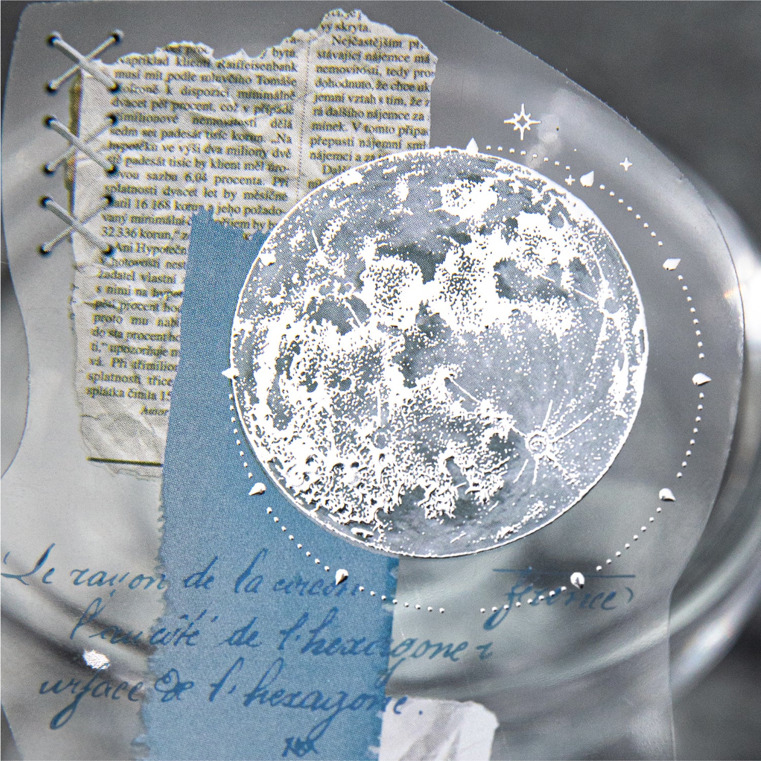 3D Silver Foiled Stars and Moons on Paper PET Stickers