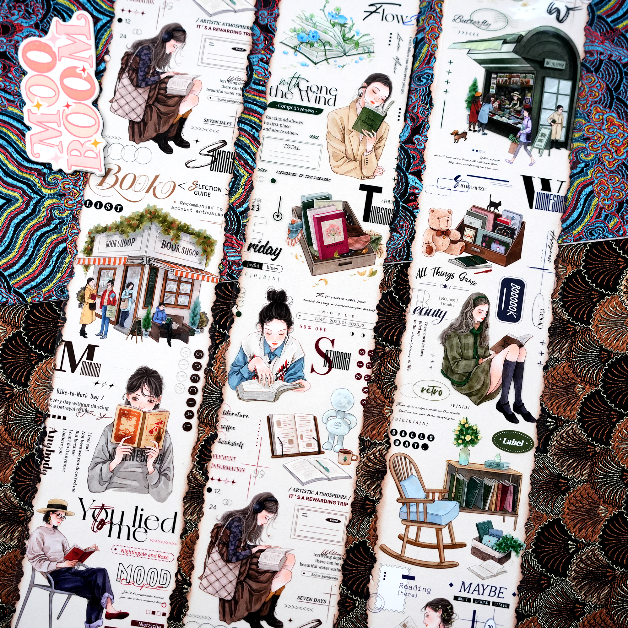 【MOOD】Reading Moment Character PET Tape