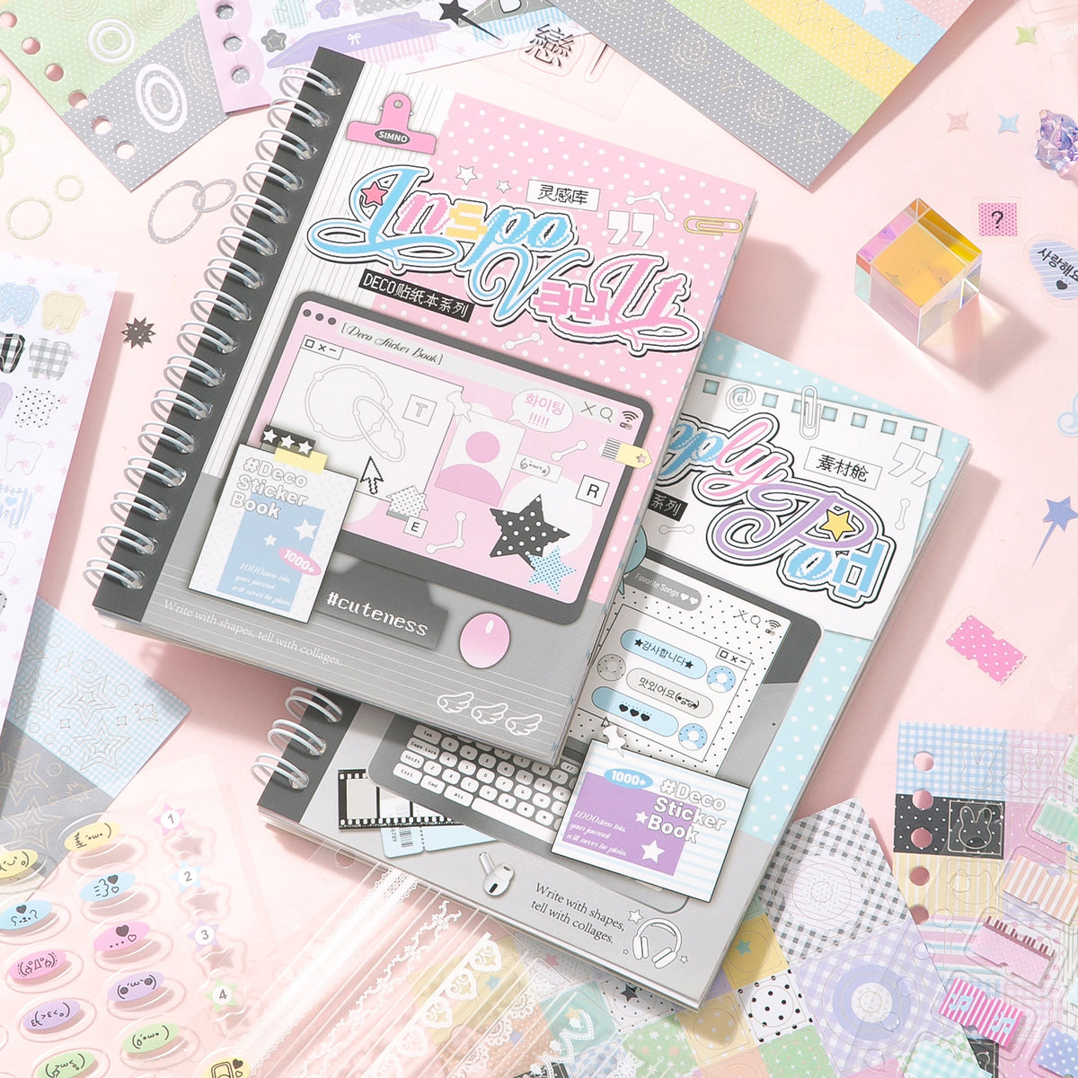 Deco Dual-material Basic Shapes Pre-cut Sticker Book