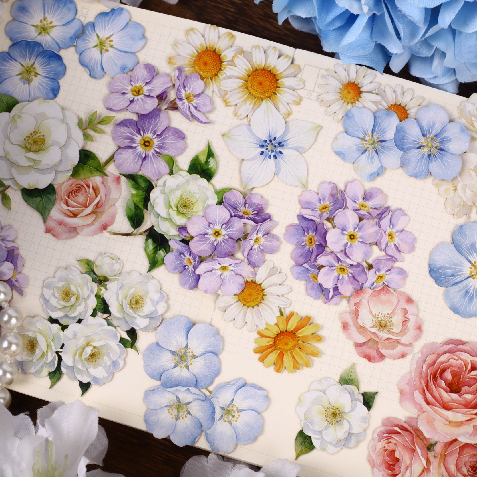 Soft Floral Sticker for Journaling | MOOBOOM