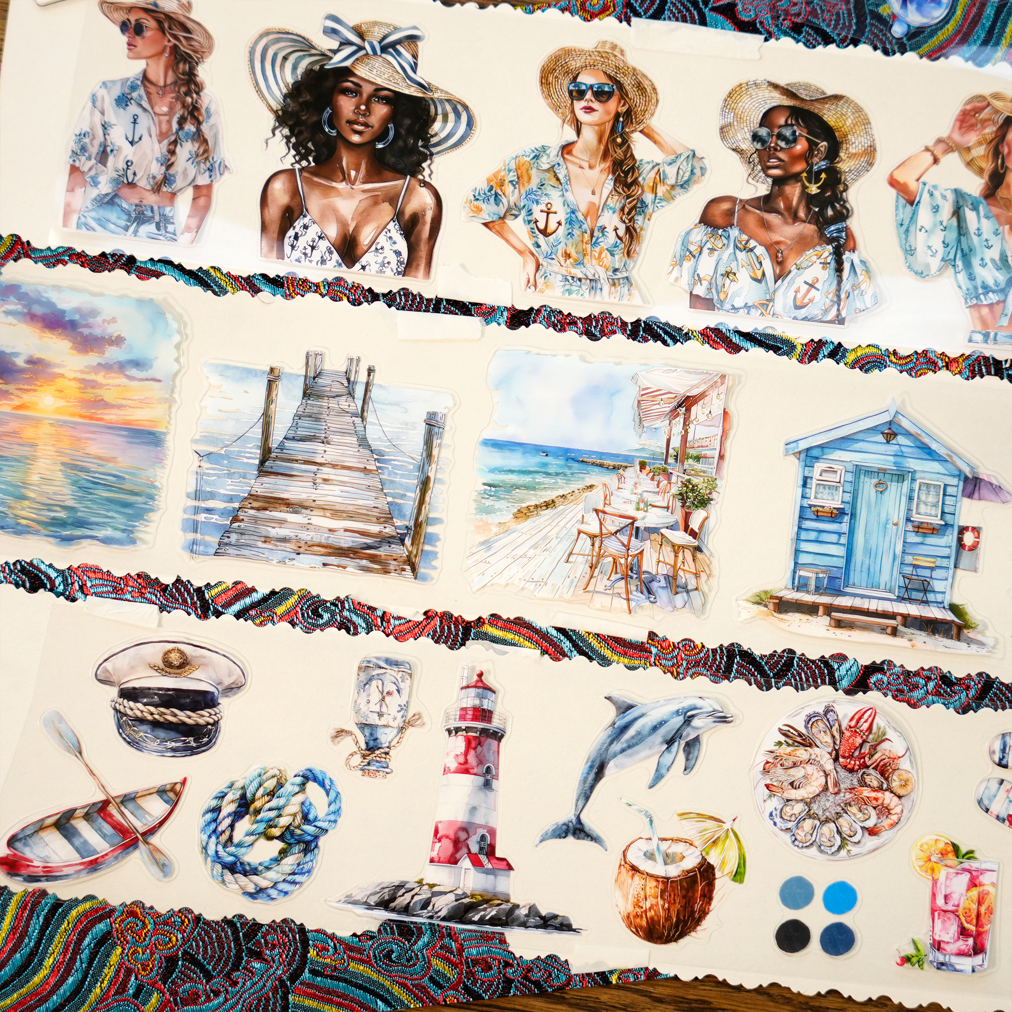 Days at the Seaside Pre-cut PET Tape | No.42 | MOOBOOM Design