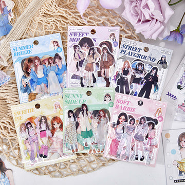 Heartbeat Daily Girl Character Stickers For Scrapnbooking and Journaling