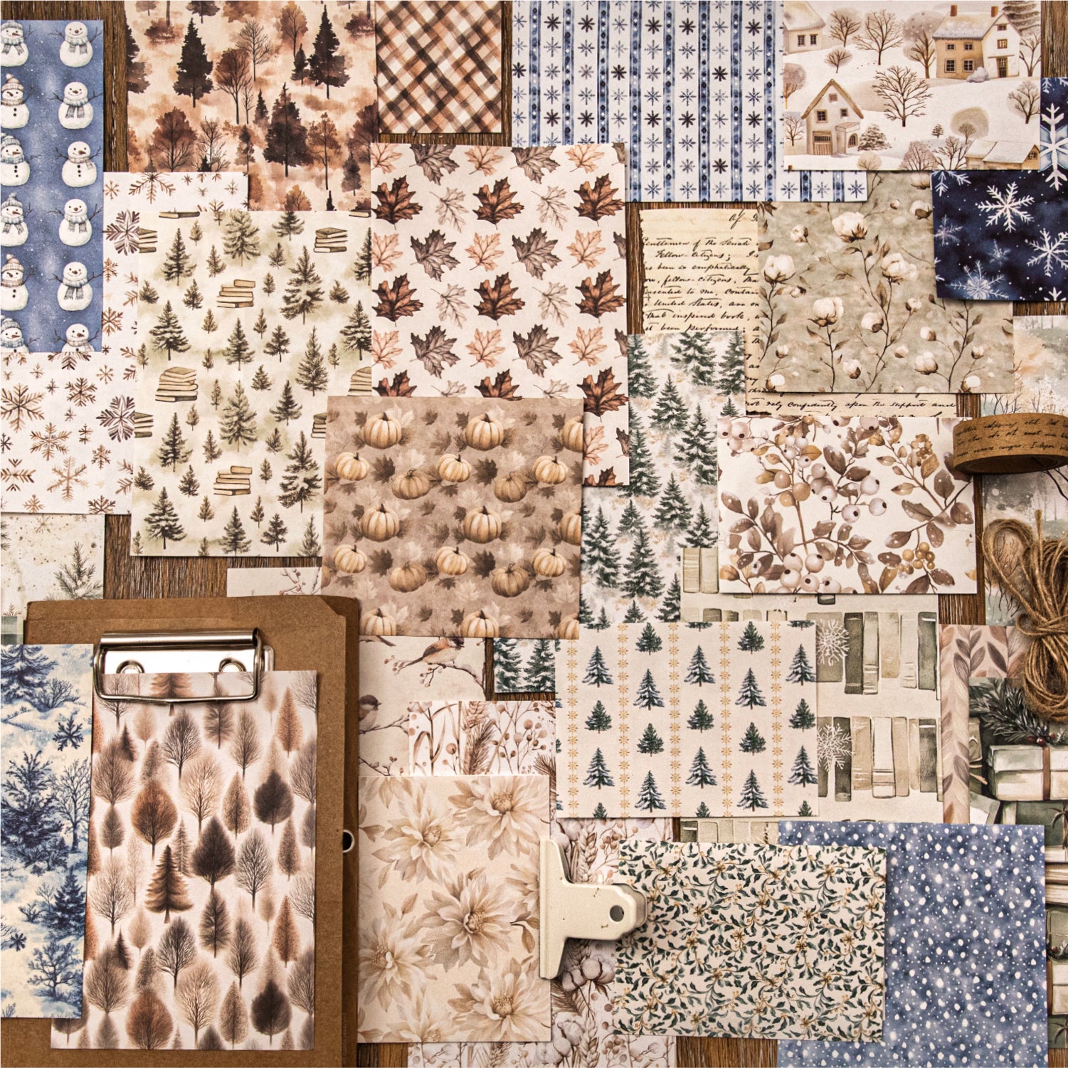 Roaming Autumn and Winter Scrapbooking Paper