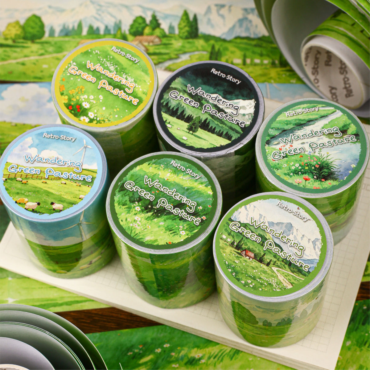 Green Field Stroll Landscape Tape