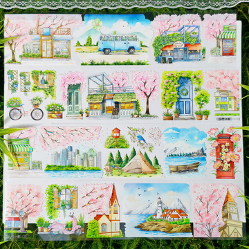 【BOBOYU】Falling Petals Corridor Landscaping Tape