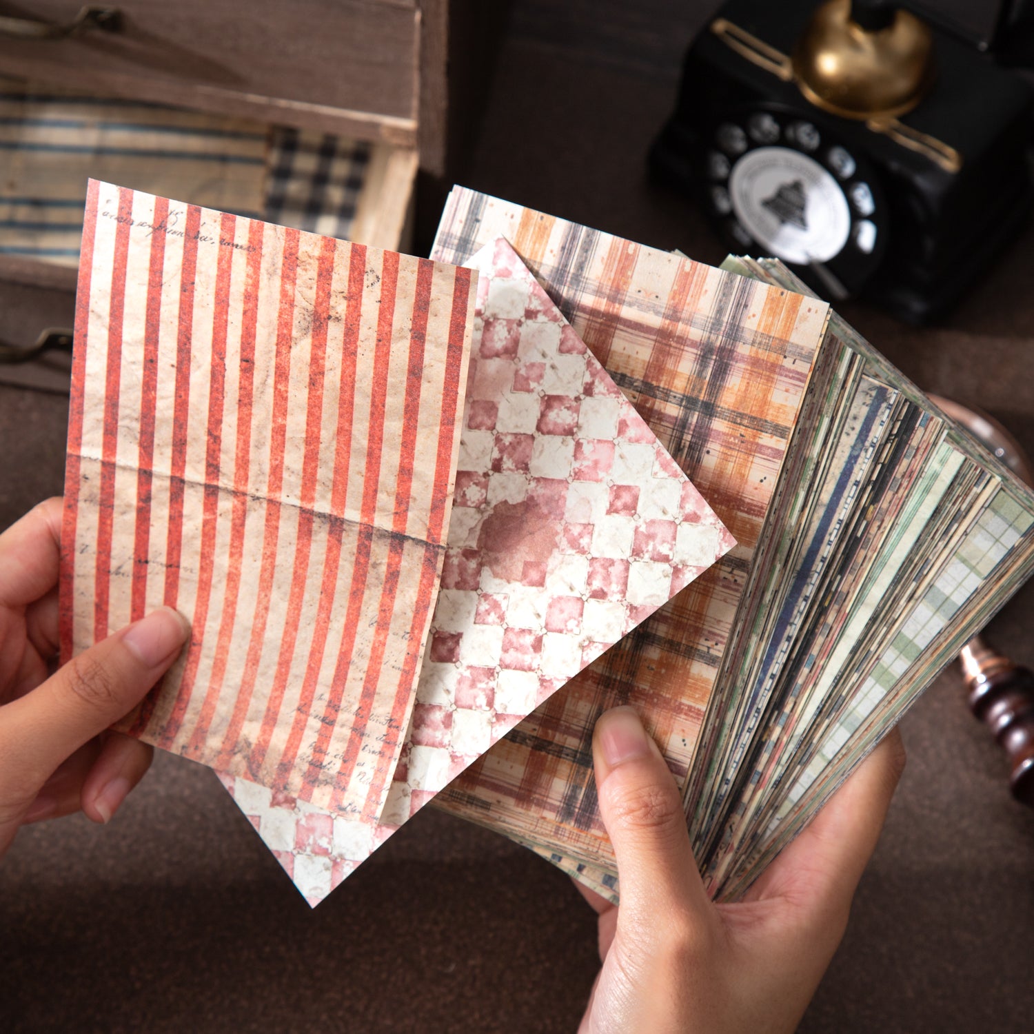 Time Weave Series Vintage Texture Scrapbooking Paper