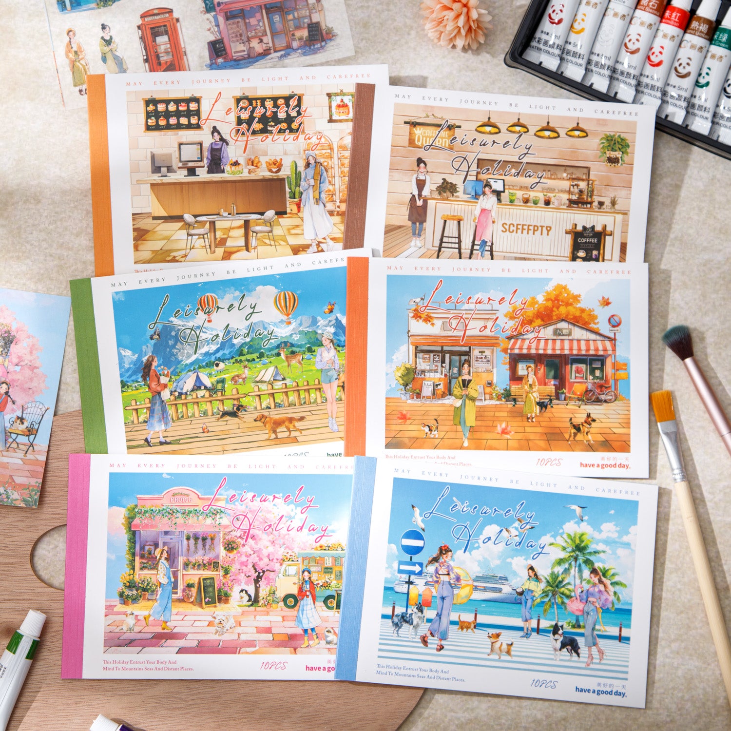 Leisurely Holidoy Landscaping Sticker Book