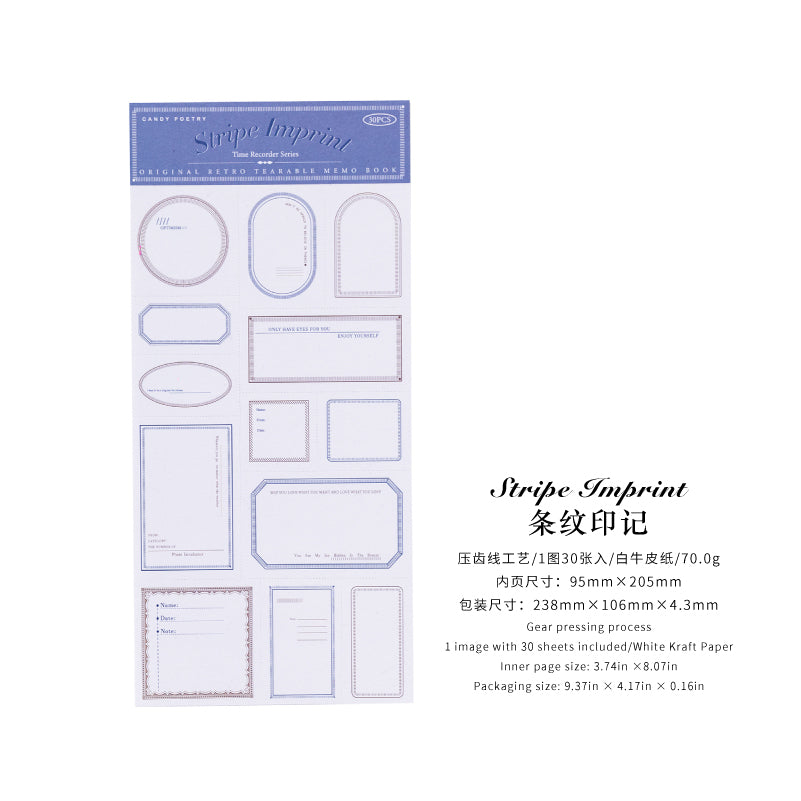 Time Recorder Series Memo Pad