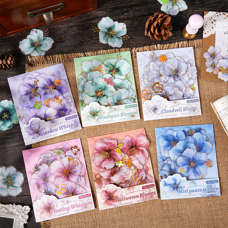 Gold-Foiled Flower PET Stickers