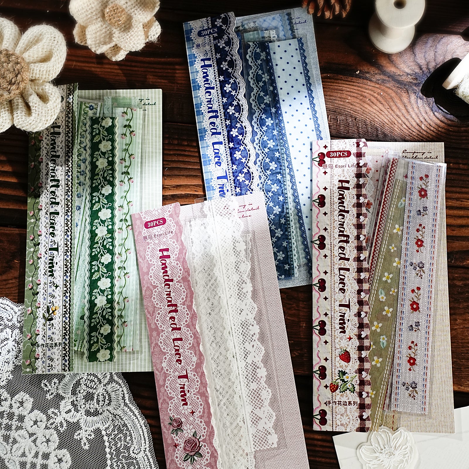Lace Series Vintage Lace Border Stickers