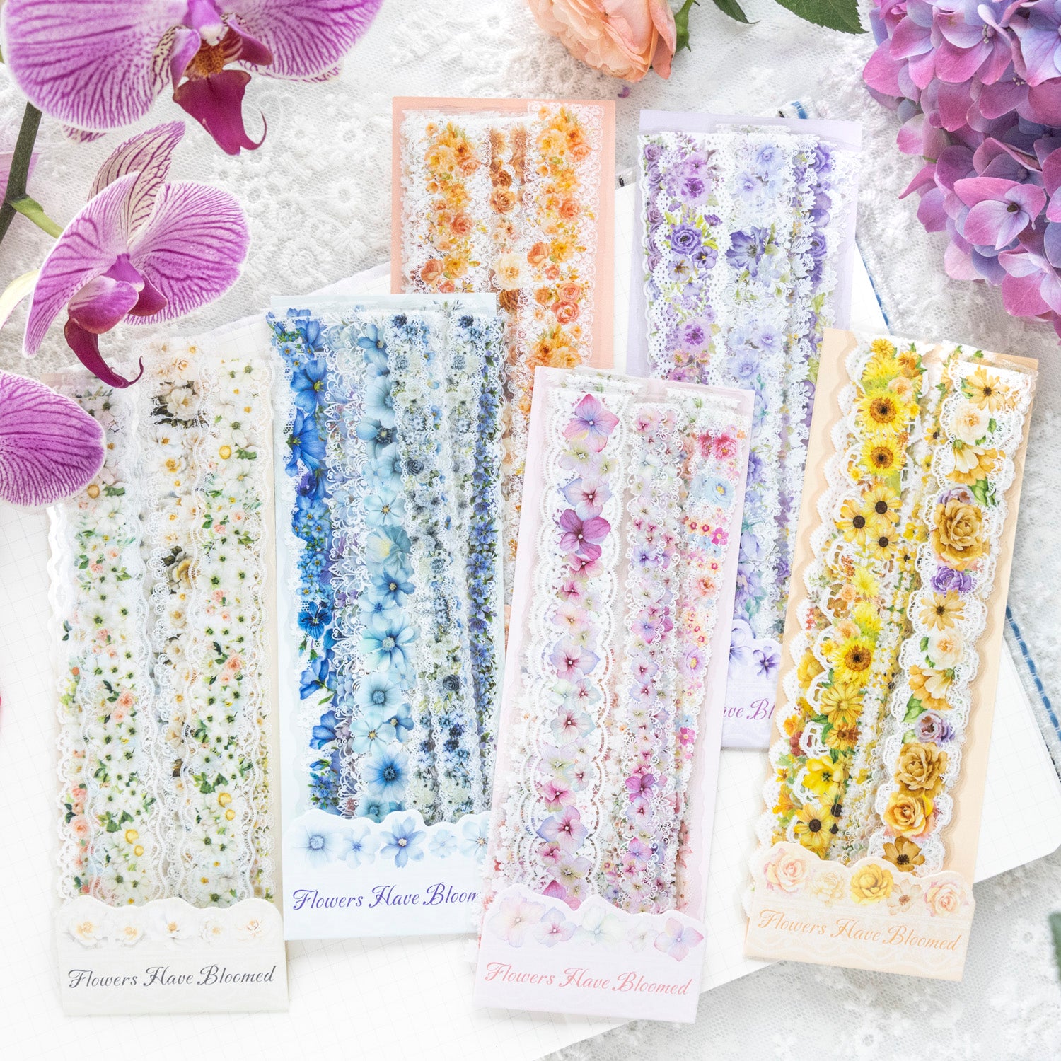 Long Lace Flower Stickers