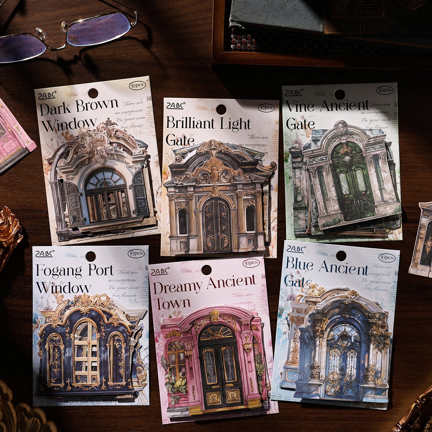 Gilded Portico Series Door & Window Theme Stickers