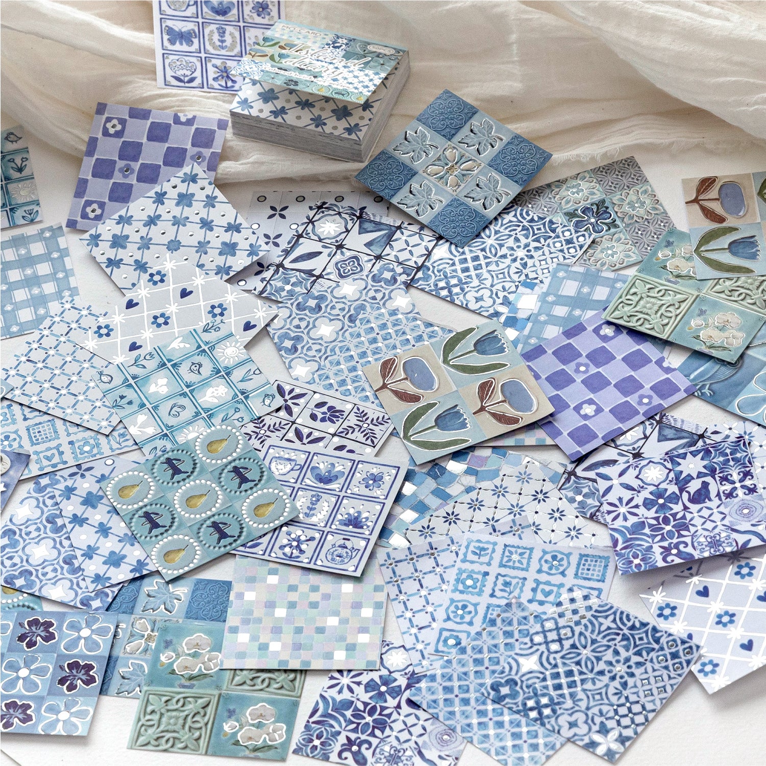 Silver Foil Floral Tile Sticker Book
