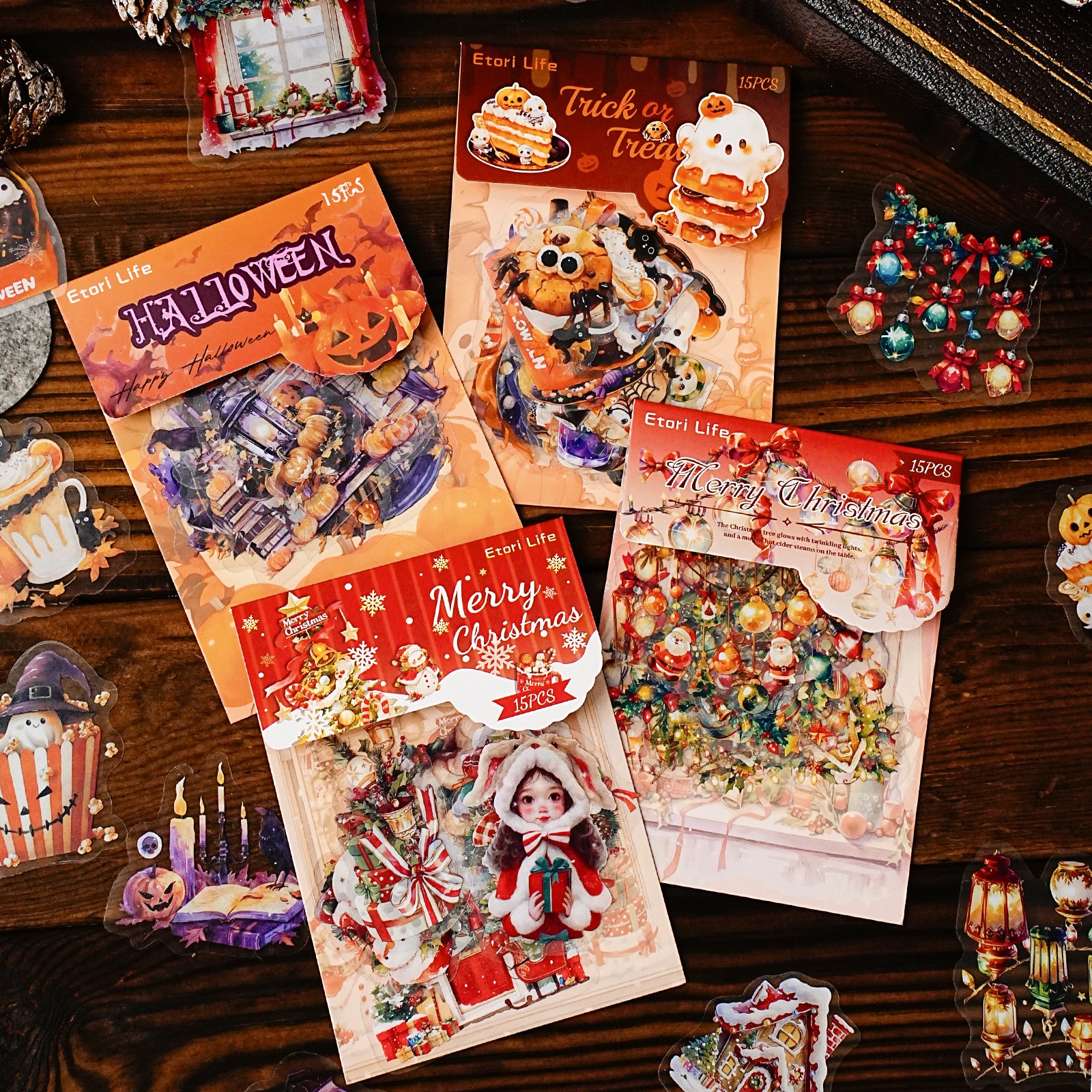 Halloween and Christmas Decorations PET Sticker