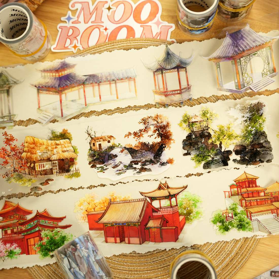 【ZERO】Ancient Chinese Figures & Construction Tape(42 Styles)(Whole Roll Tape)