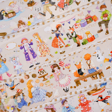 【Paper Domain】Children's Playground Character Theme PET Tape (5.8cm*165cm) for journaling and scrapbooking