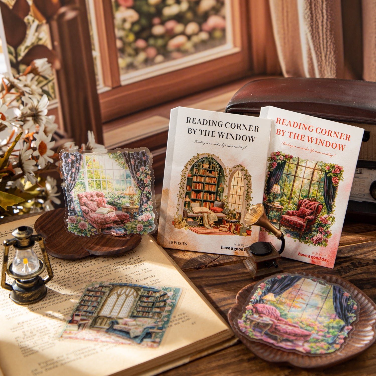 Reading Corner by the Window PET Sticker