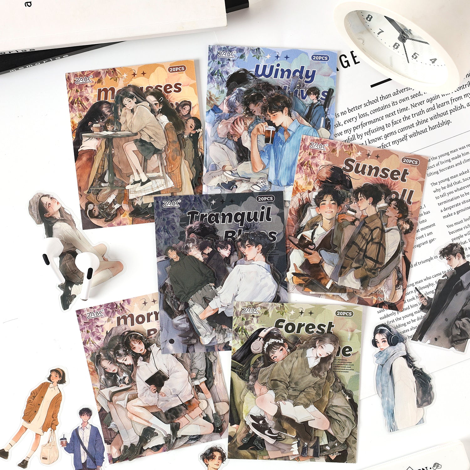 Fashion Character PET Stickers