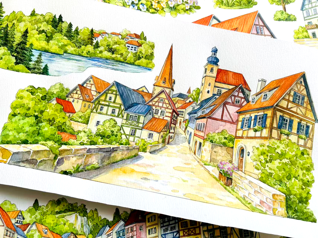 【MOOBOOM】German Town Scenery Pre-cut Landscaping Tape