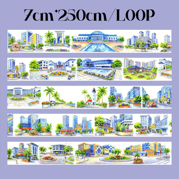【SZCX】City of Coconut Trees Landscape PET Tape