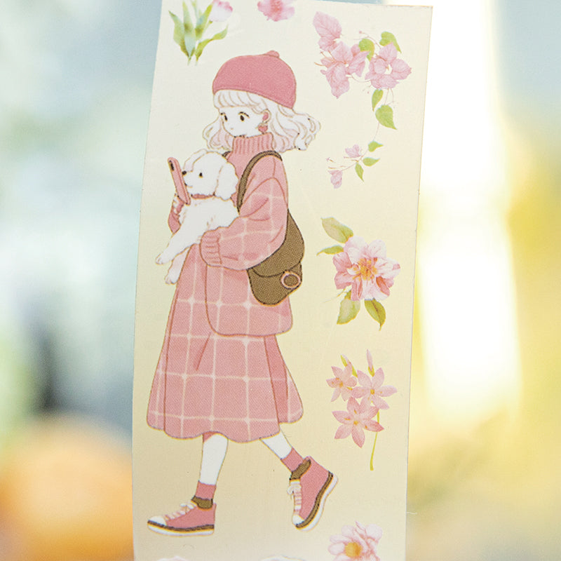 Girl Holding Flowers PET Tape
