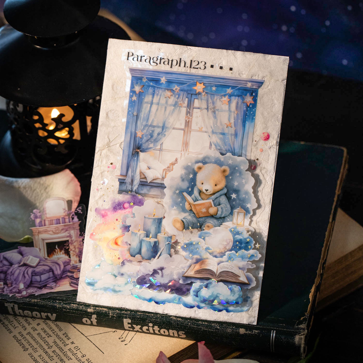 Quiet Night Reading PET Sticker