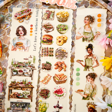 Barbecue Party Pre-cut PET Tape | No.40 | MOOBOOM Design