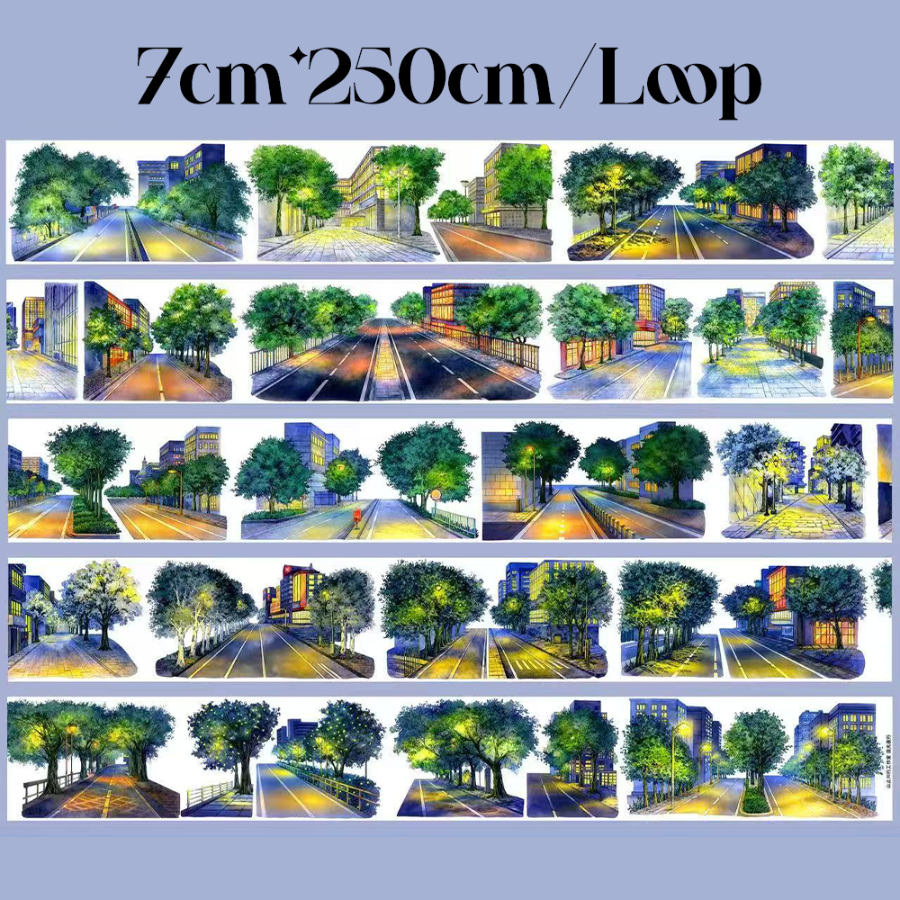 【SZCX】Nighttime Road Landscape PET Tape