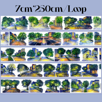 【SZCX】Nighttime Road Landscape PET Tape