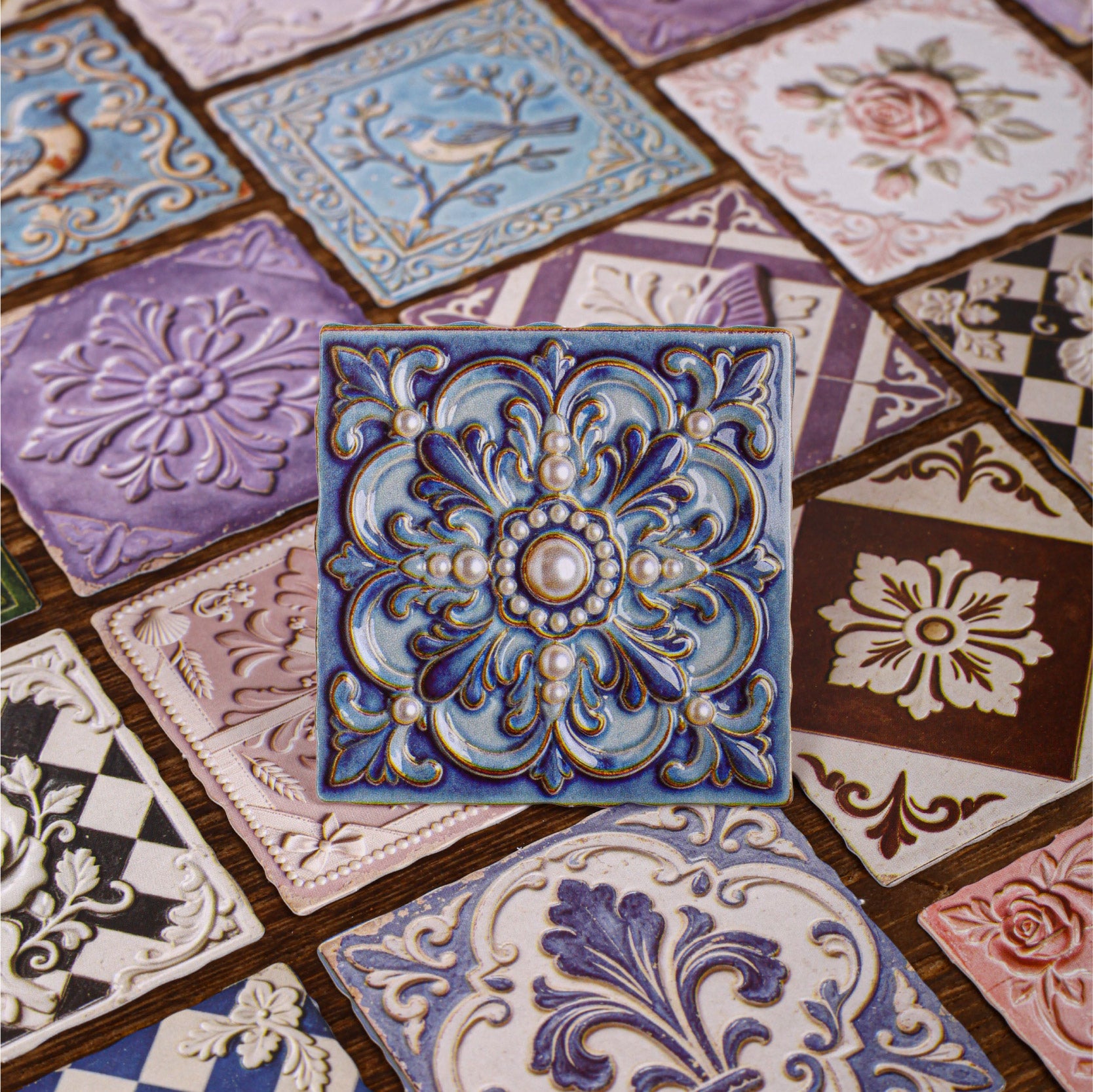 Embossed Tiles Sticker for Journaling | MOOBOOM